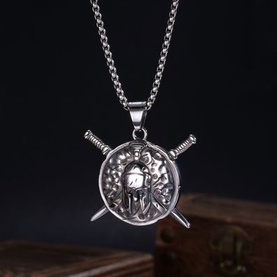 Source Sword Shield Pendant Personalized Stainless Steel Necklace For Men