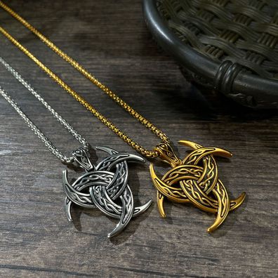 Viking Celtic Knot Pendant Stainless Steel Necklace For Men