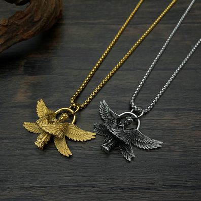 Street Angel Pendant Simple Personality Titanium Steel Necklace For Men