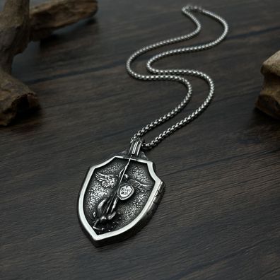 Angel Pendant Street Titanium Steel Necklace For Men