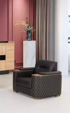 Sessel Arbeitszimmer Büroeinrichtung Luxus Sitz Möbel Textil Stoff Neu