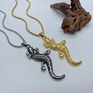 Wind Personality Lizard Animal Pendant Street Titanium Steel Necklace For Men