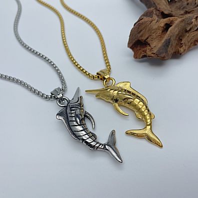 Personalized Fish Pendant Street Titanium Steel Necklace