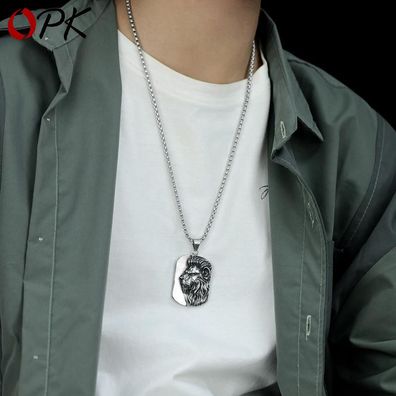 Direct Wholesale Lion King Titanium Steel Pendant Personality Lion Men's Necklace
