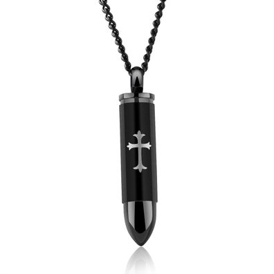 Street Bullet Titanium Steel Necklace Personality Cross Stainless Steel Pendant Men