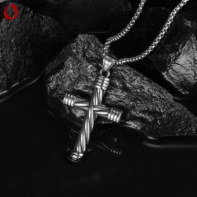 Personality Cross Titanium Steel Necklace For Men Stainless Steel Pendant
