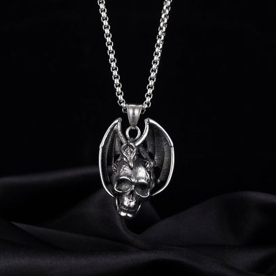 Street Skull Pendant Trendy Men's Titanium Steel Necklace Men