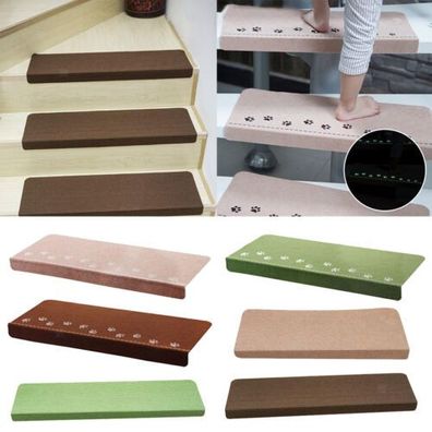 Shaggy Stair Treads Mats Night Luminous Adhesive Staircase Bodenmatte Teppich