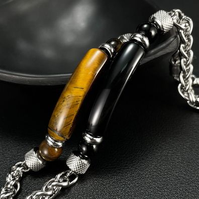 Tigereye Stainless Steel Bracelet For Men