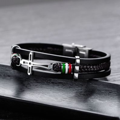 Cross Woven Leather Bracelet Multi-Layer Bracelet