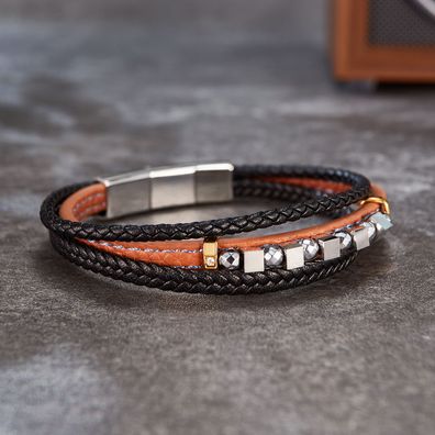 Men's Weaving Bracelet Street Cool Leather Bracelet