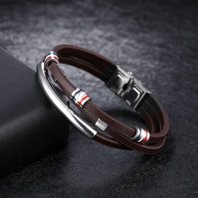 Multi-Layer Men's Leather Bracelet Design Leather Bracelet