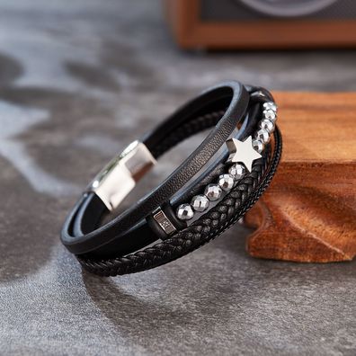 Men's Weaving Bracelet Street Cool Leather Bracelet