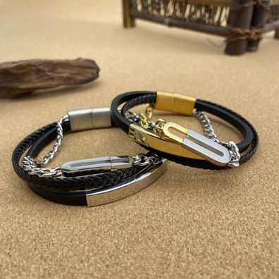 Source Unique Hipster Leather Rope Carrying Strap Punk Leather Bracelet