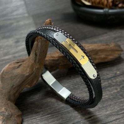 Hand-Woven Leather Wristband Bracelet Men's Leather Bracelet