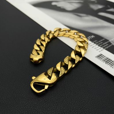 Punk Cuban Link Chain Design Titanium Steel Bracelet For Men