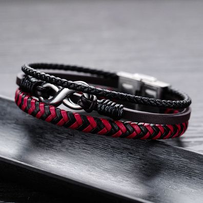 Source Multi-Layer Infinite Symbol Bracelet Woven Leather Bracelet