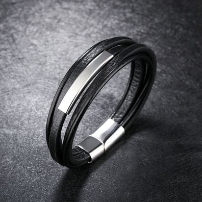 Minimalist Creative Multi-Layer Design Leather Bracelet Trendy Men's Leather Bracelet