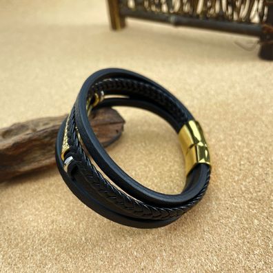 Multi-Layer Handmade Woven Leather String Bracelet Viking Leather Bracelet Men