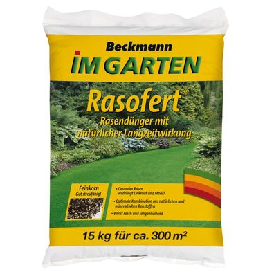 15 kg Rasendünger Beckmann Rasofert®, organisch-mineralischer für ca. 300 m²