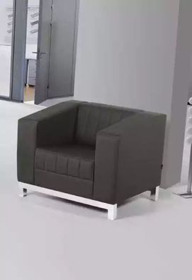 Grau Sessel Büro Möbel Sitz Polstersessel Textil Arbeitzimmer Lehnstuhl