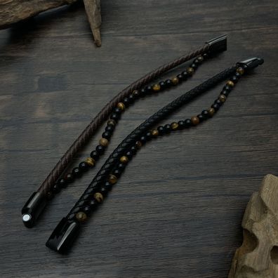 Source Handmade Multi-Layer Woven Leather Bracelet Men's