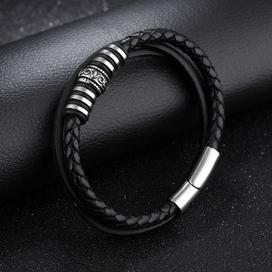 Magnetic Men's Bracelet Street Multi-Layer Woven Leather Bracelet