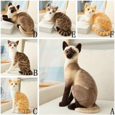 Plüschtiere realistisches Katzenpluschtier lebensechte Simulation Stofftier Puppen