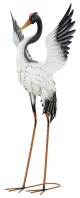 XXL Storch 82cm Metall Vogelfigur Teichfigur Haus Garten Dekoration