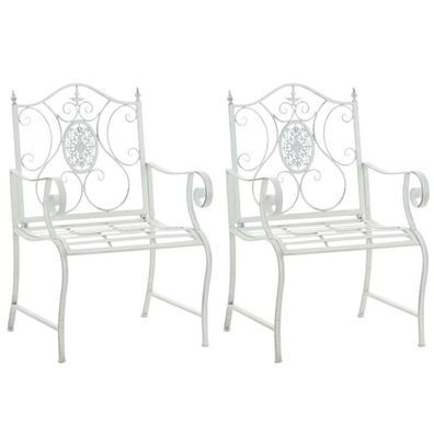 2er Set Gartenstühle Punjab (Farbe: antik weiß)