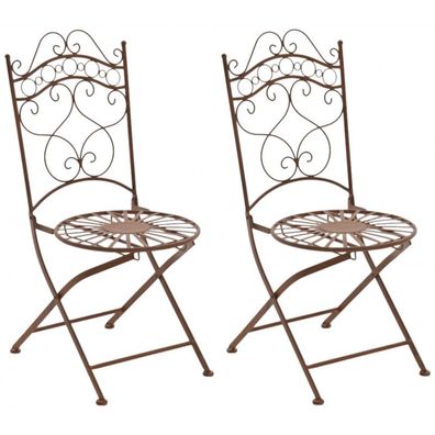 2er Set Stühle Indra (Farbe: antik braun)