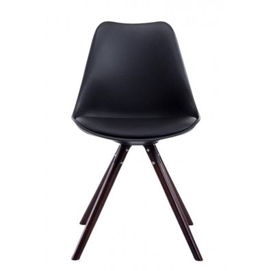 4er Set Stühle Toulouse Kunstleder Rund cappuccino (Farbe: schwarz)