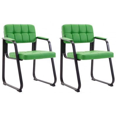 2er Set Besucherstühle Canada B Kunstleder (Farbe: grün)