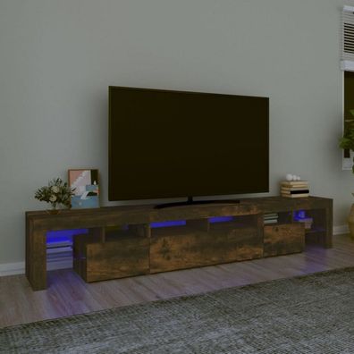 TV-Schrank mit LED-Leuchten Räuchereiche 230x36,5x40 cm (Farbe: Braun)