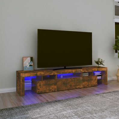 TV-Schrank mit LED-Leuchten Räuchereiche 200x36,5x40 cm (Farbe: Braun)