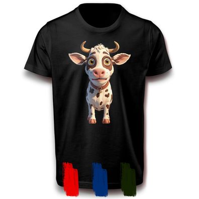 Komisch verrückte Kuh Bauernhof Spaß Humor Fun T-Shirt Lustig Tiere lässig Cool