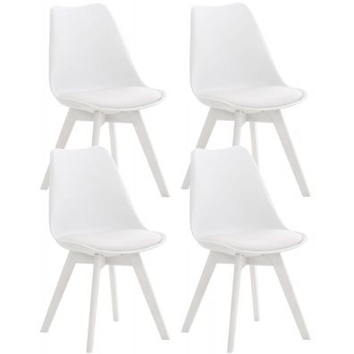 4er Set Stuhl Linares Kunststoff (Farbe: weiß/ weiß)
