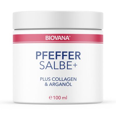 Biovana Pfeffersalbe Plus - reichhaltige Salbe mit Plus Collagen & Arganöl - 100 ml
