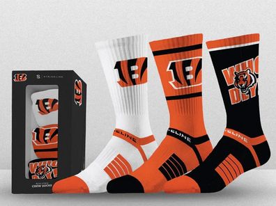 NFL Cincinnati Bengals Socken Strideline Premium 3er Pack Geschenkbox M/ L (40-46)