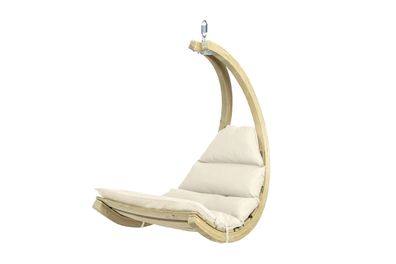 Amazonas Swing chair creme-Schwebestuhl aus Holz mit Kissen Hängestuhl