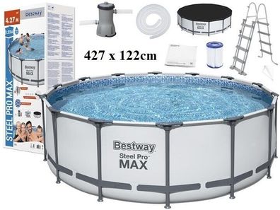 Bestway Steel Pro MAX 5612X 427x122 cm Gartenpool Pool Pumpe u. Zubehör