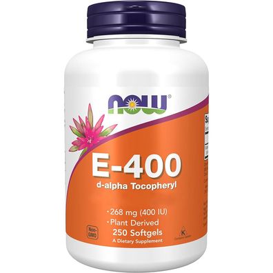 Now Foods, Vitamin E-400 D-Alpha Tocopheryl, 268mg, 250 Weichkapseln