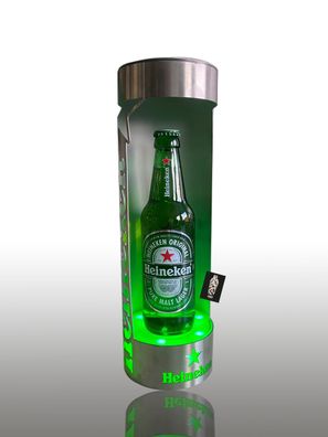 Heineken-Set Display LED Aufsteller grün Silber Metall inkl. Netzwerkteil + gra