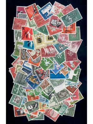 Bund, 100 verschiedene Marken, gestempelt, aus den Jahren 1955-1959