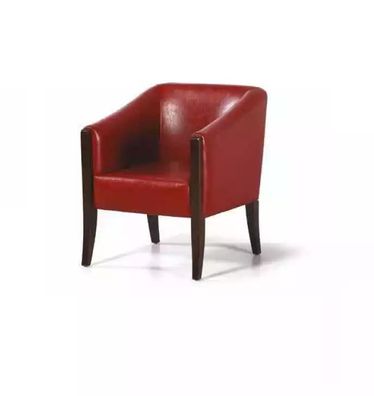 Roter Sessel Textil Möbel Stil Modern Büromöbel Arbeitszimmer Design Holz