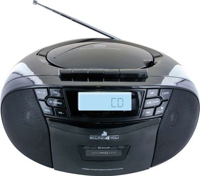 Schwaiger Tragbarer CD-Player Kassette Radio MP3 USB schwarz