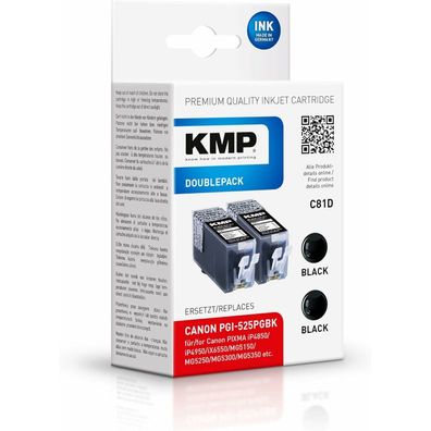 2 KMP C81D schwarz Tintenpatronen ersetzen Canon PGI-525 BK Twinpack