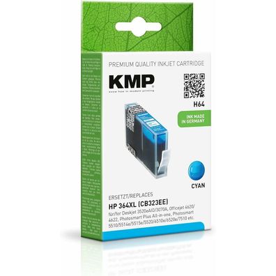 KMP H64 cyan Tintenpatrone ersetzt HP 364XL (CB323EE)