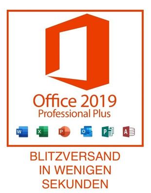 Microsoft Office 2019 Pro/ Professional PLUS Vollversion MS Pro 32/64 Bit