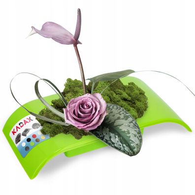 KADAX Ikebana aus Kunststoff, Blumentopf, Blumenschale, 25 cm, Grün